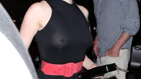Rose McGowan Braless See Through Candids in Los Angeles 1