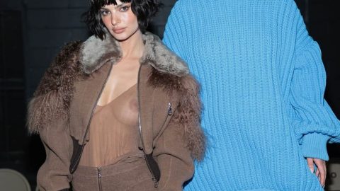 emily ratajkowski see through to tits at marc jacobs fashion show 4