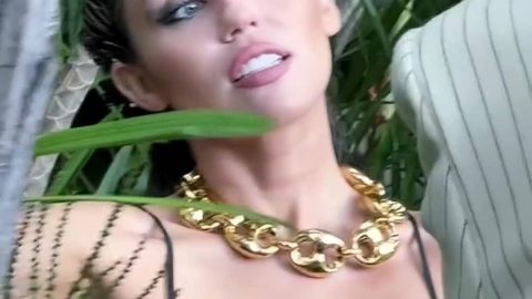 Miley Cyrus Posing In A Sheer Bra For Gucci 2