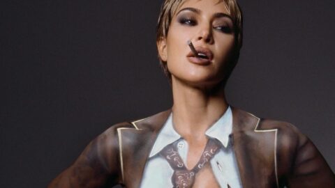 Kim Kardashian Topless in Bold Body Paint Shoot for Re Edition 2025 7