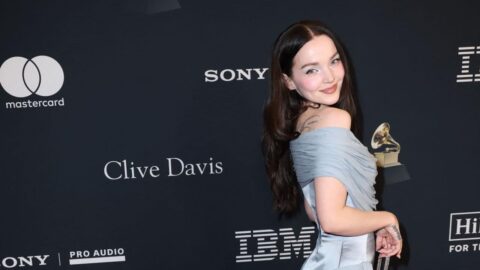 Dove Cameron Sexy at 2026 GRAMMY Pre-Gala in Draped Georges Hobeika