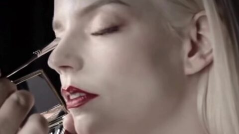 Anya Taylor Joy Flashes Her Right Boob in Slipping Robe on Dior Set 13