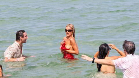 Brooks Nader Boob Slip While Filming Love Thy Nader at Miami Beach Event May 2026 01