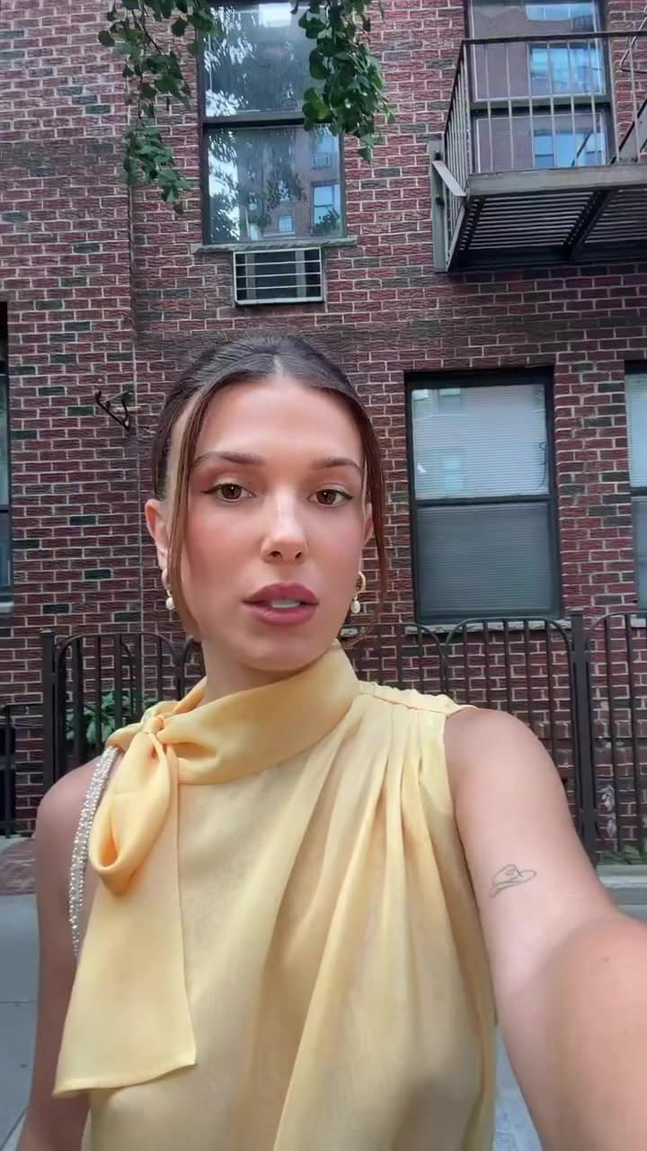 Watch Millie Bobby Brown Hard Pokies in a Sheer Braless Top in NY naked video Watch Millie Bobby Brown Hard Pokies in a Sheer Braless Top in NY naked video