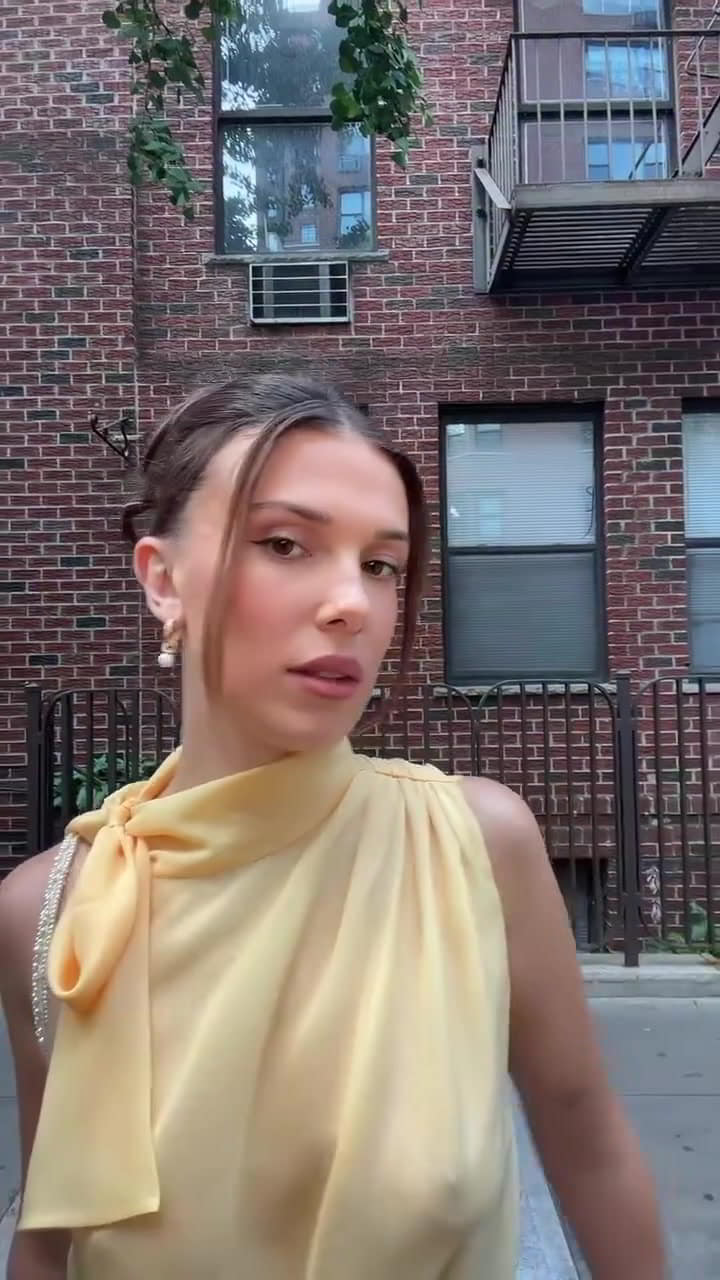 Naked Millie Bobby Brown Hard Pokies in a Sheer Braless Top in NY explicit photo Naked Millie Bobby Brown Hard Pokies in a Sheer Braless Top in NY explicit photo