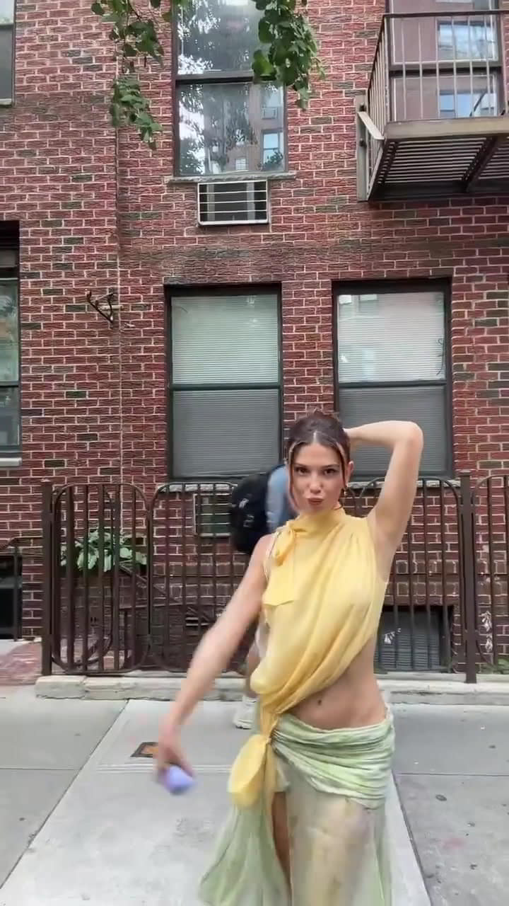 Millie Bobby Brown Hard Pokies in a Sheer Braless Top in NY topless picture Millie Bobby Brown Hard Pokies in a Sheer Braless Top in NY topless picture