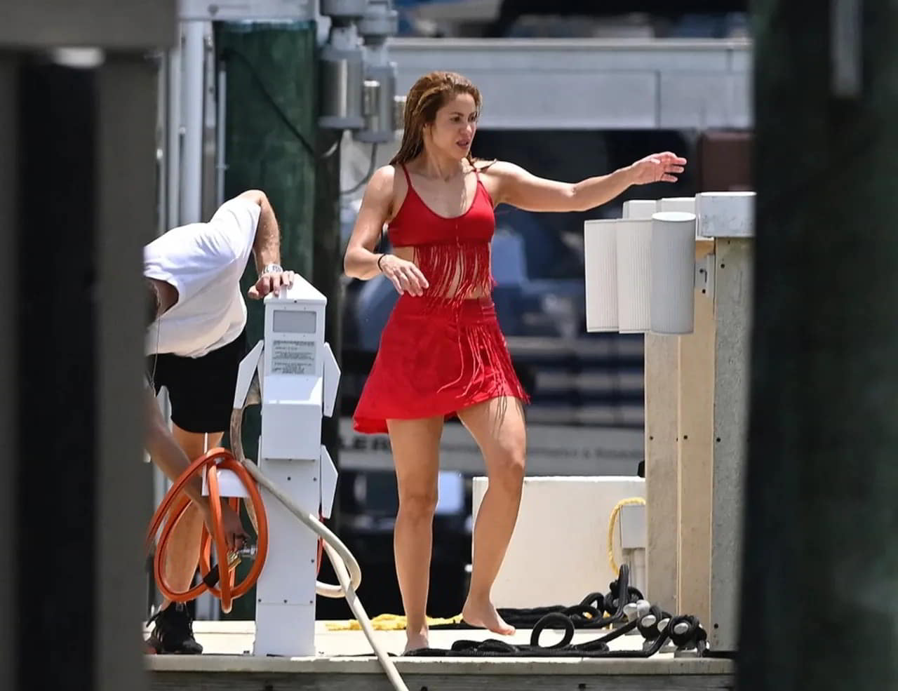 Shakira Shows Off Her Figure in a Red Fringe Bikini in Miami nude scene Shakira Shows Off Her Figure in a Red Fringe Bikini in Miami nude scene