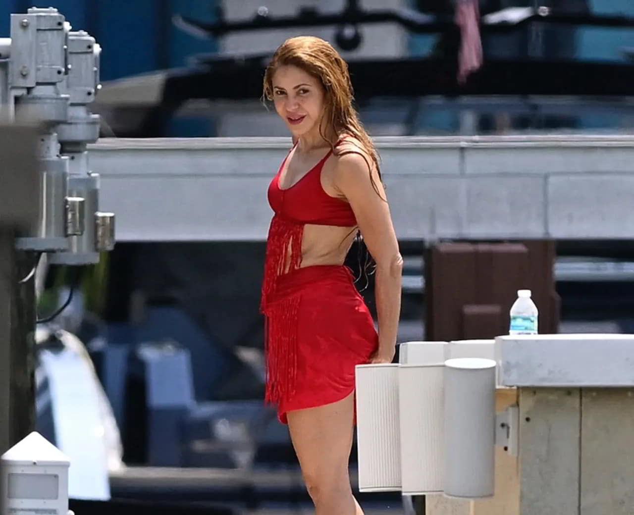 Shakira Shows Off Her Figure in a Red Fringe Bikini in Miami topless picture Shakira Shows Off Her Figure in a Red Fringe Bikini in Miami topless picture